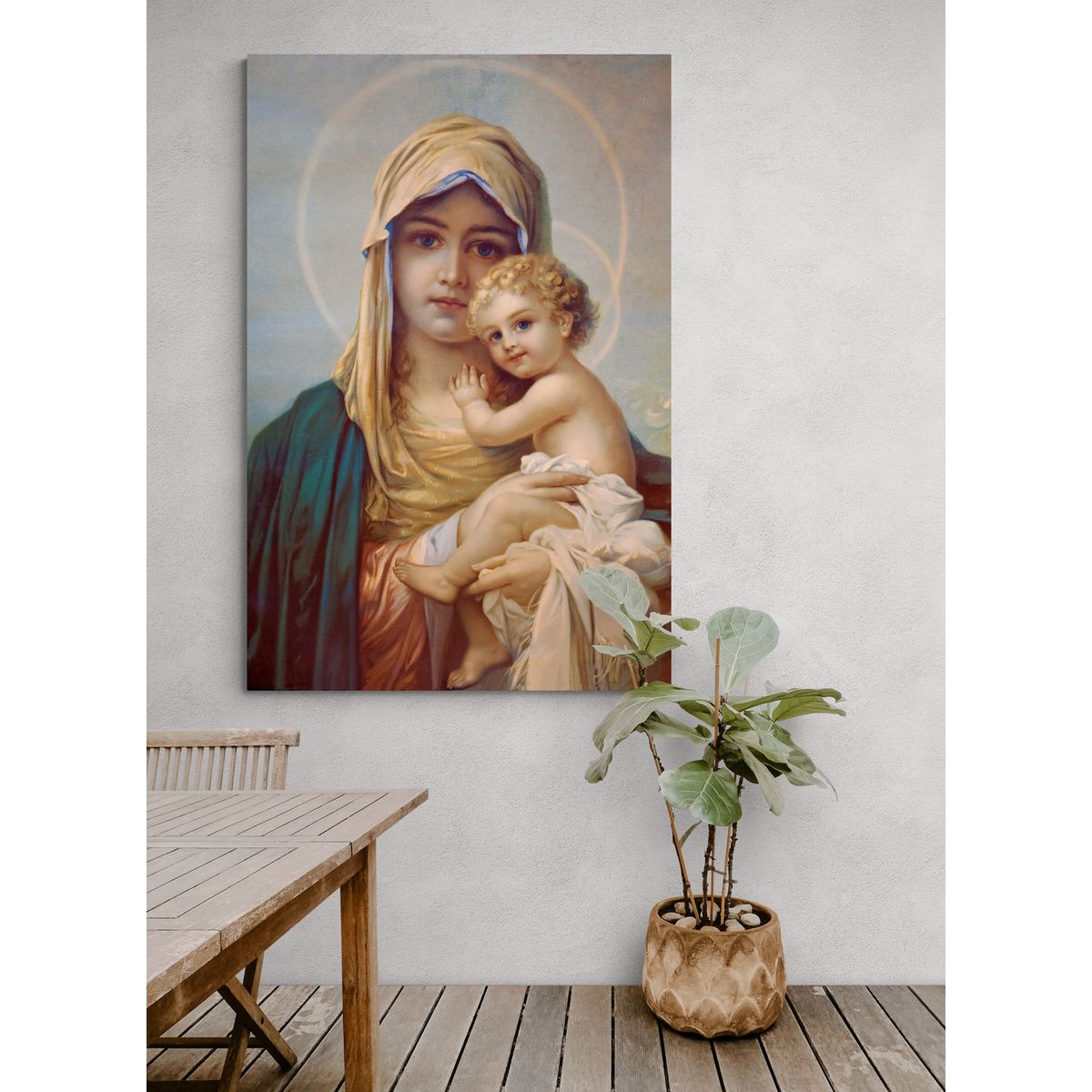 TAYRONA STORE - Cuadro En Lienzo Religioso Virgen Maria 020 100x150cm
