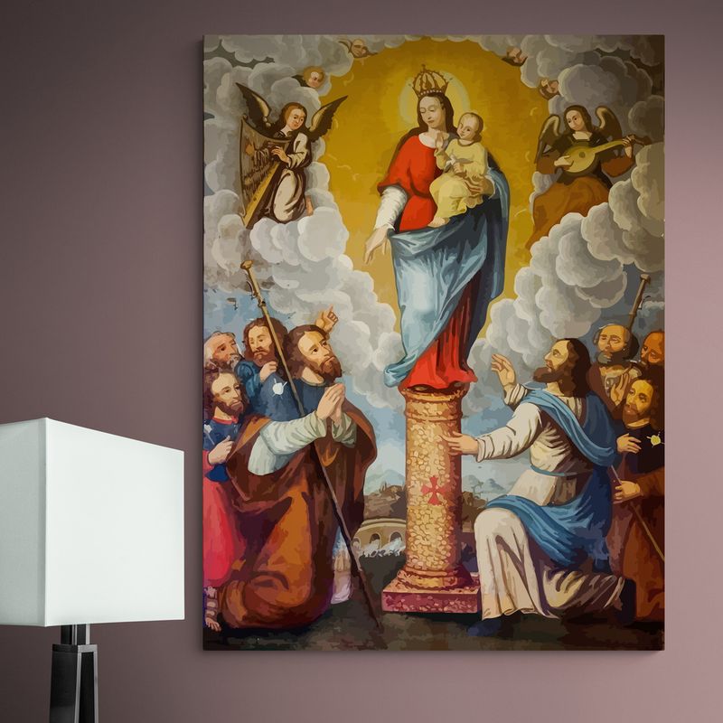 TAYRONA STORE - Cuadro En Lienzo Religioso Virgen Maria 034 75x100cm