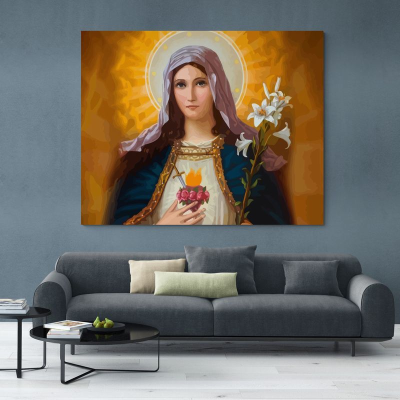TAYRONA STORE - Cuadro En Lienzo Religioso Virgen Maria 035 125x100cm