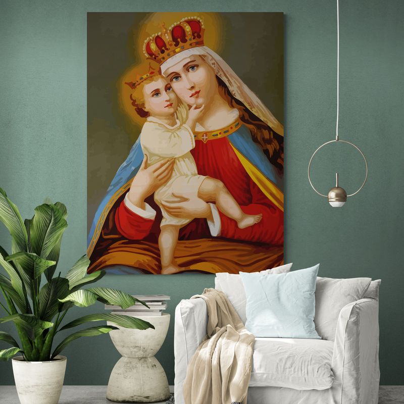 TAYRONA STORE - Cuadro En Lienzo Religioso Virgen Maria 037 75x100cm