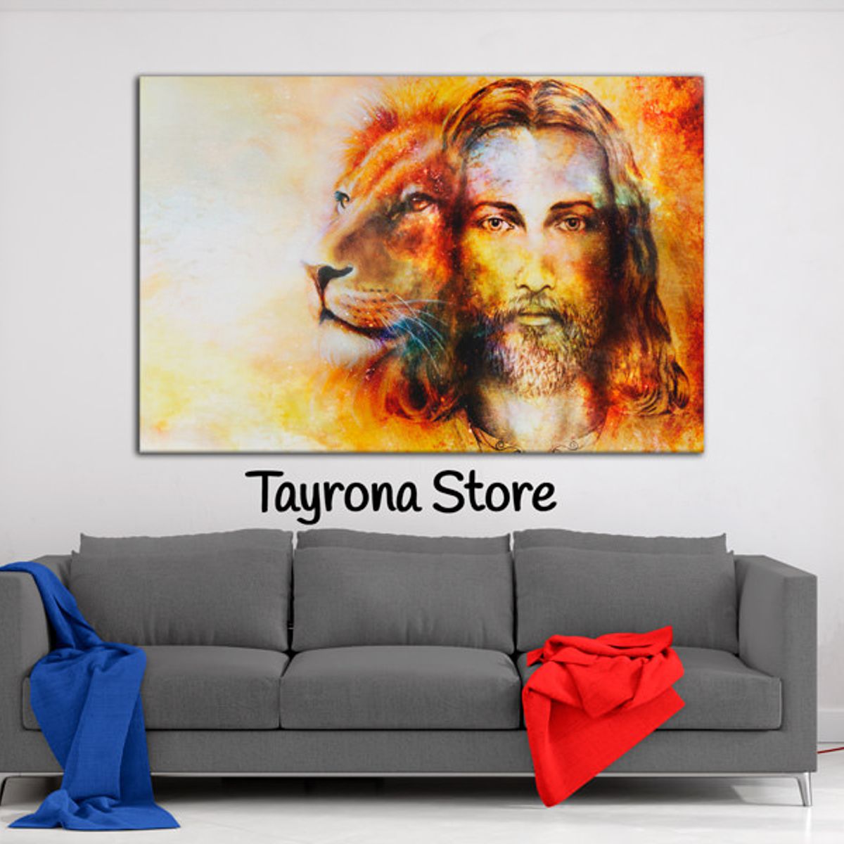 TAYRONA STORE - Cuadro En Lienzo Religioso Jesús Cristo 09 150x100cm