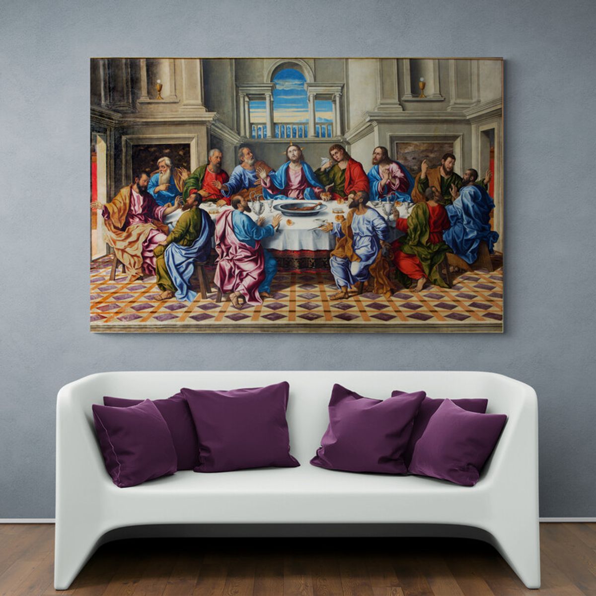 TAYRONA STORE - Cuadro En Lienzo Religioso Ultima Cena 153 150x100cm