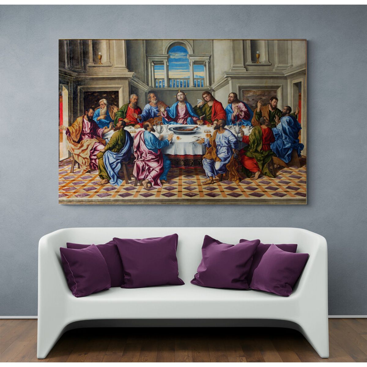 TAYRONA STORE - Cuadro En Lienzo Religioso Ultima Cena 153 150x100cm