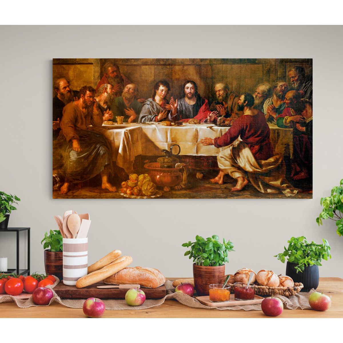 TAYRONA STORE - Cuadro En Lienzo Religioso Ultima Cena 154 150x80cm