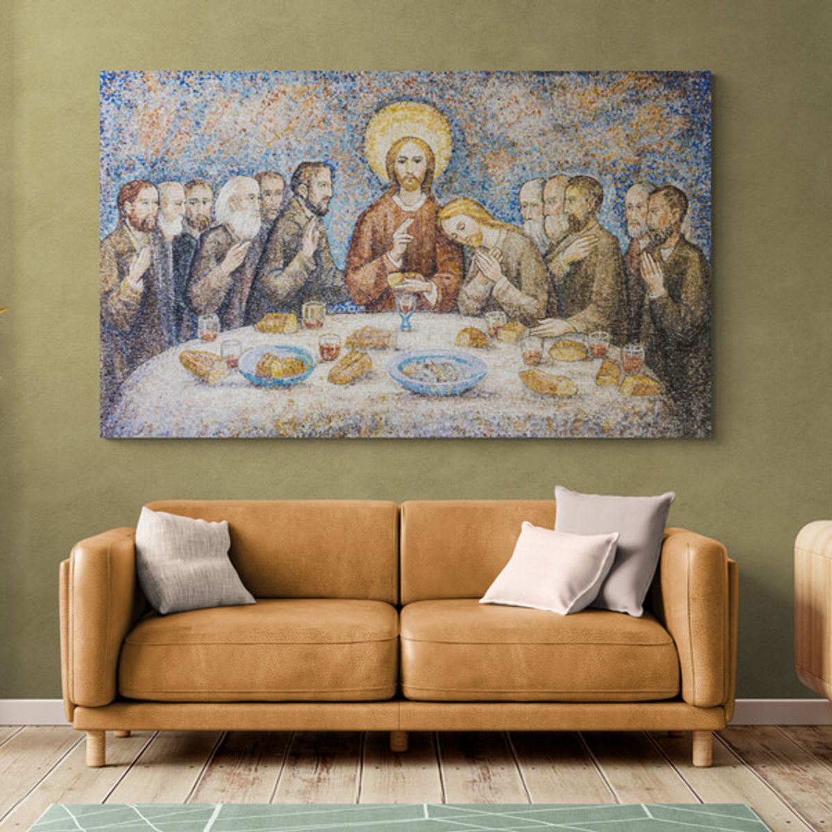 TAYRONA STORE - Cuadro En Lienzo Religioso Ultima Cena 160 150x90cm