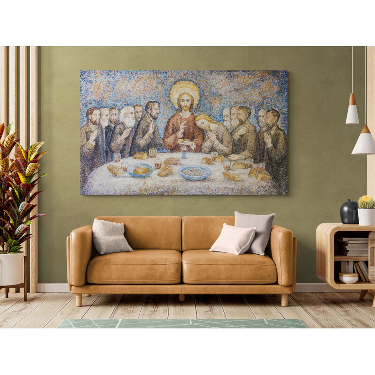 TAYRONA STORE - Cuadro En Lienzo Religioso Ultima Cena 160 150x90cm