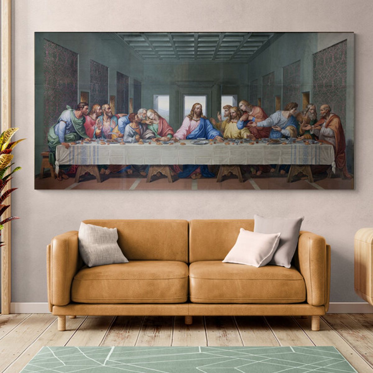 TAYRONA STORE - Cuadro Lienzo Religion Ultima Cena 164 Leonardo Da Vinci 150x75cm