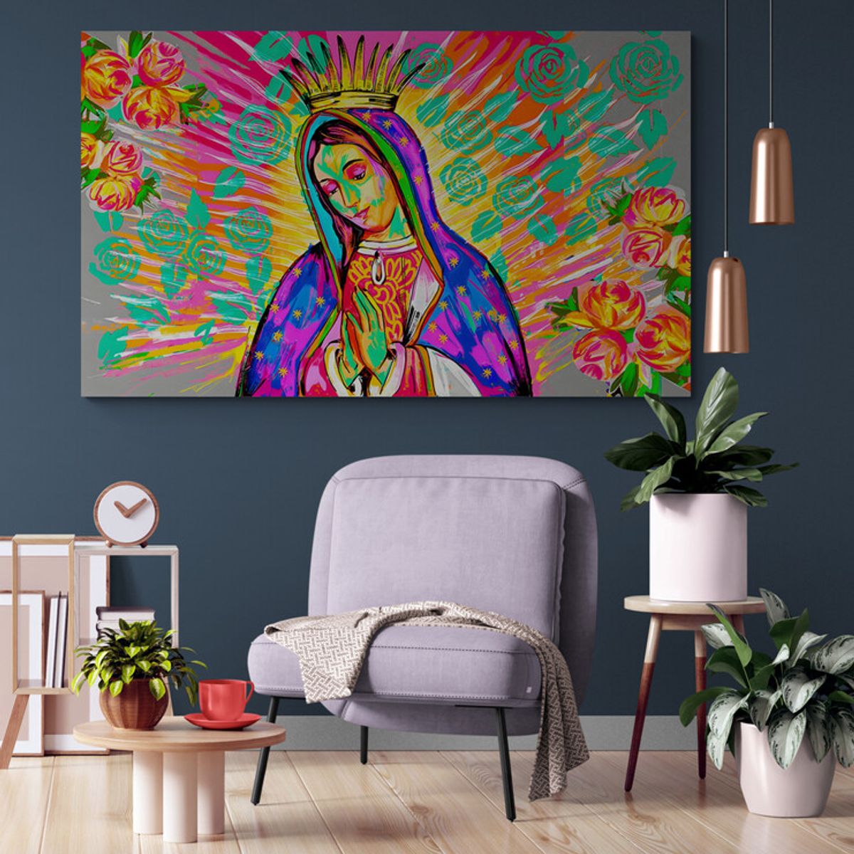 TAYRONA STORE - Cuadro En Lienzo Religioso Virgen De Guadalupe 087 130x70cm