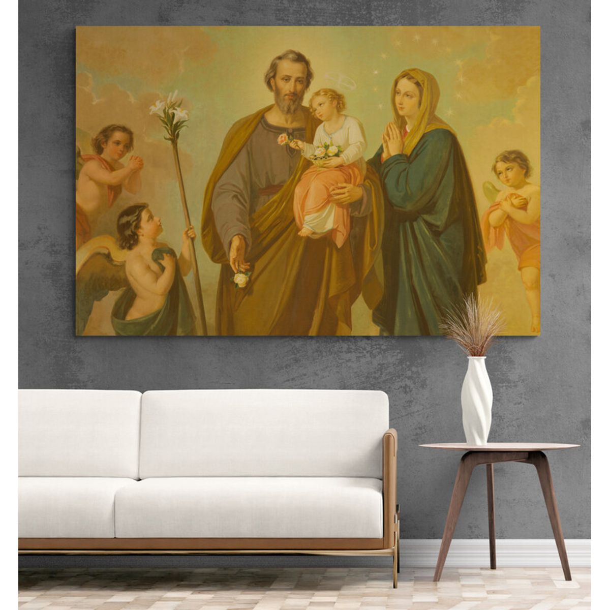 TAYRONA STORE - Cuadro En Lienzo Religioso Sagrada Familia 009 150x100cm