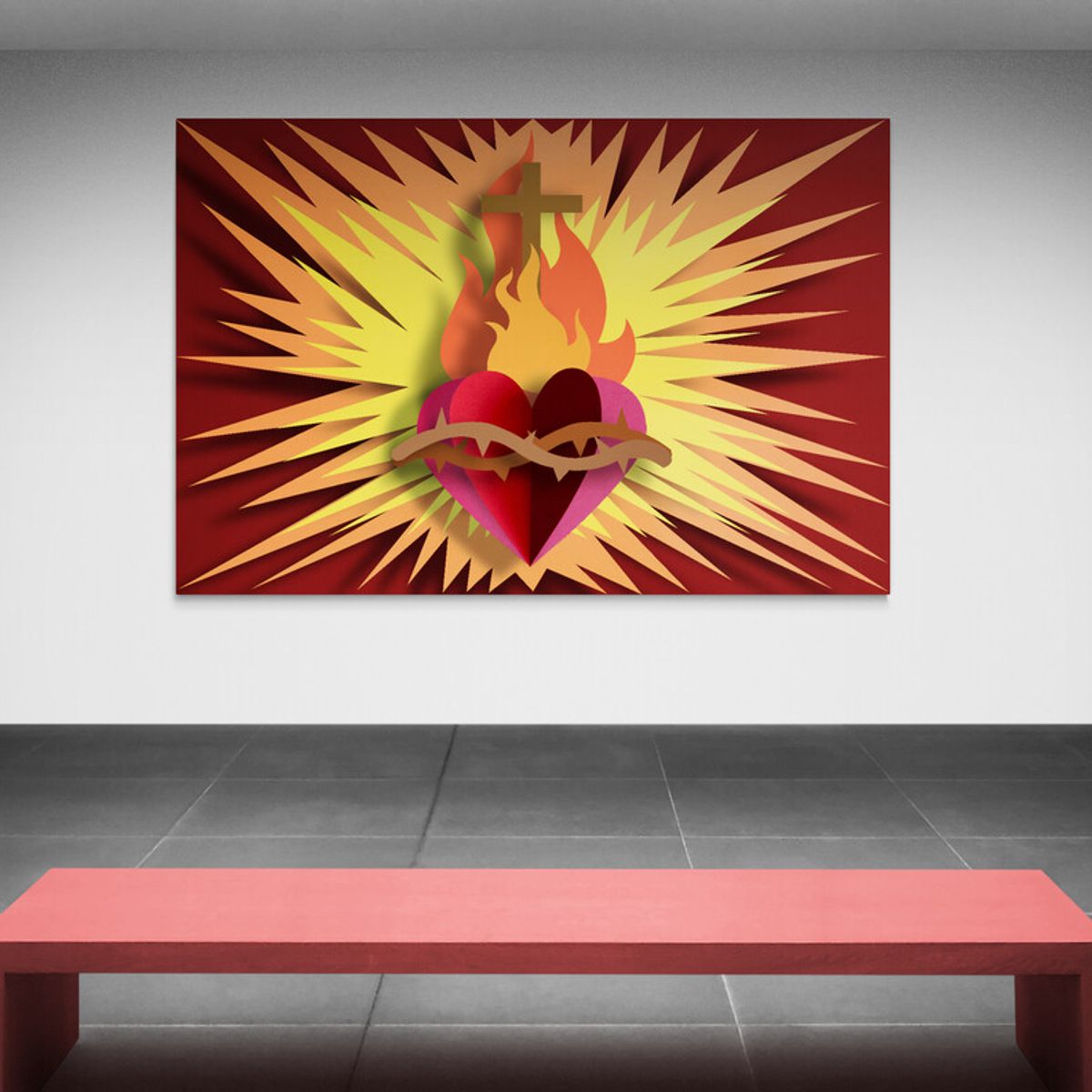 TAYRONA STORE - Cuadro En Lienzo Religioso Sagrado Corazon 026 150x100cm