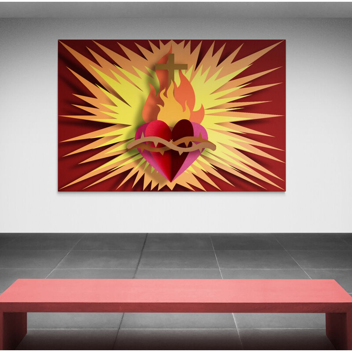 TAYRONA STORE - Cuadro En Lienzo Religioso Sagrado Corazon 026 150x100cm