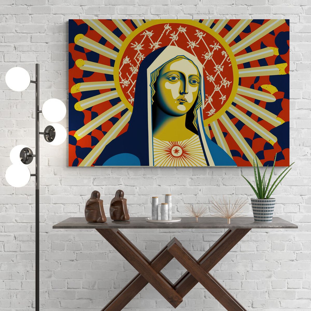 TAYRONA STORE - Cuadro En Lienzo Religioso Virgen Maria 080 100x70cm