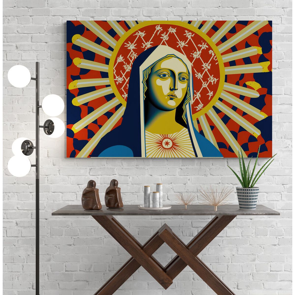 TAYRONA STORE - Cuadro En Lienzo Religioso Virgen Maria 080 100x70cm