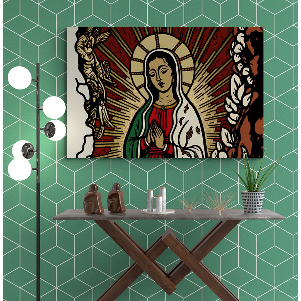 TAYRONA STORE - Cuadro En Lienzo Religioso Virgen Maria 083 120x80cm