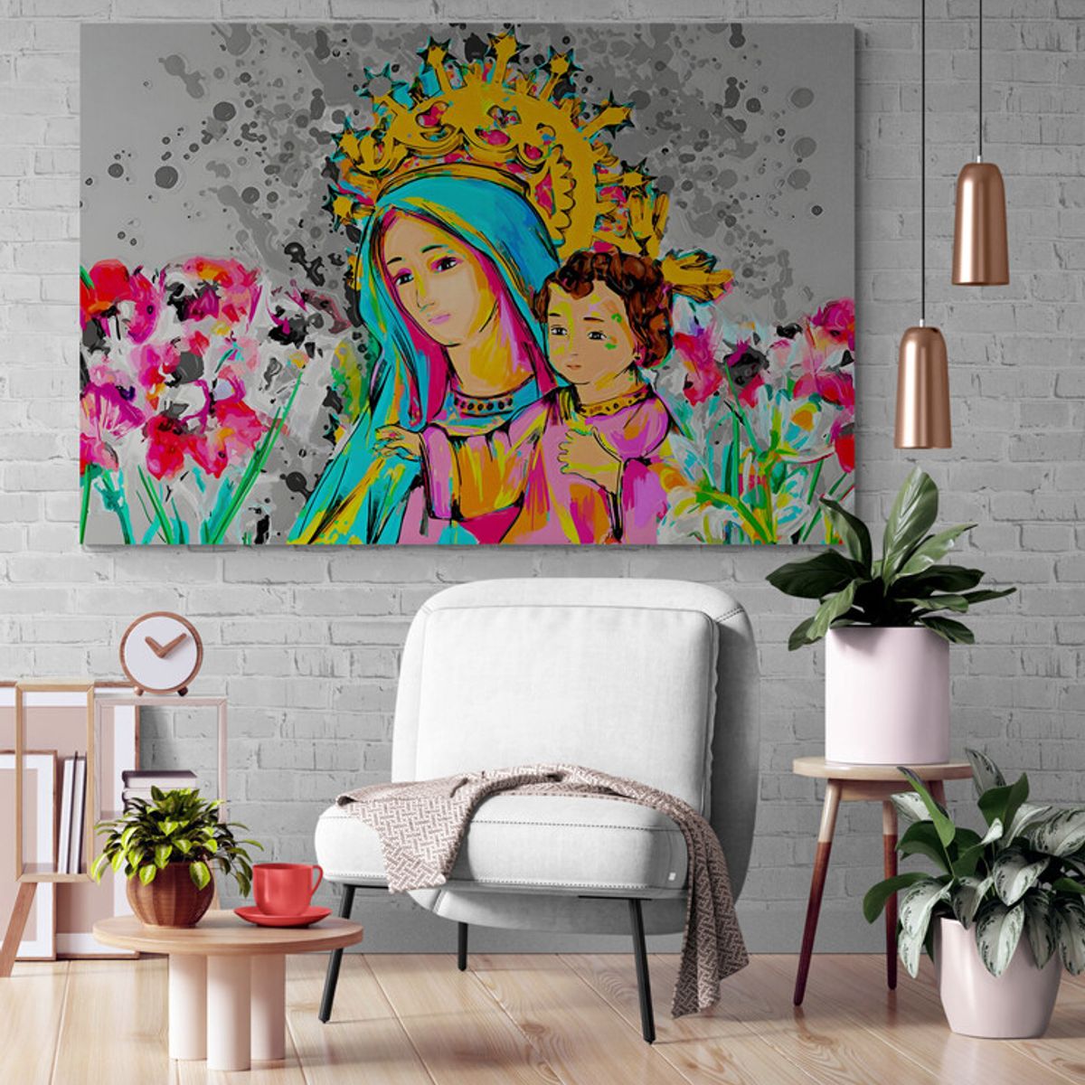 TAYRONA STORE - Cuadro En Lienzo Religioso Virgen Maria 094 50x35cm
