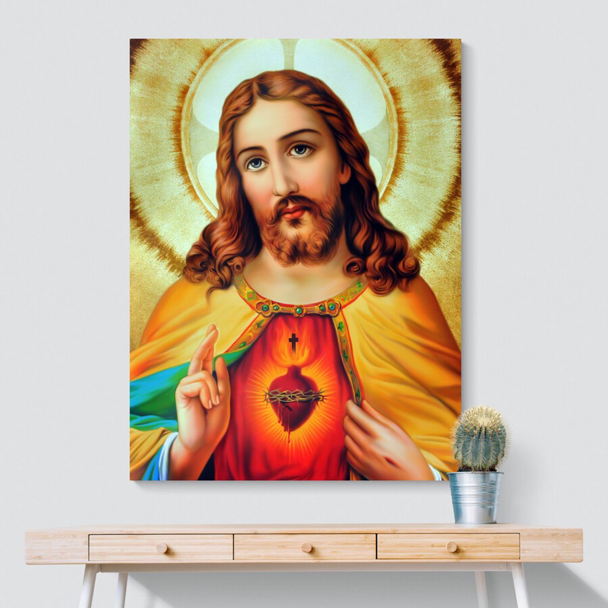 TAYRONA STORE - Cuadro En Lienzo Religioso Sagrado Corazon 002 60x80cm