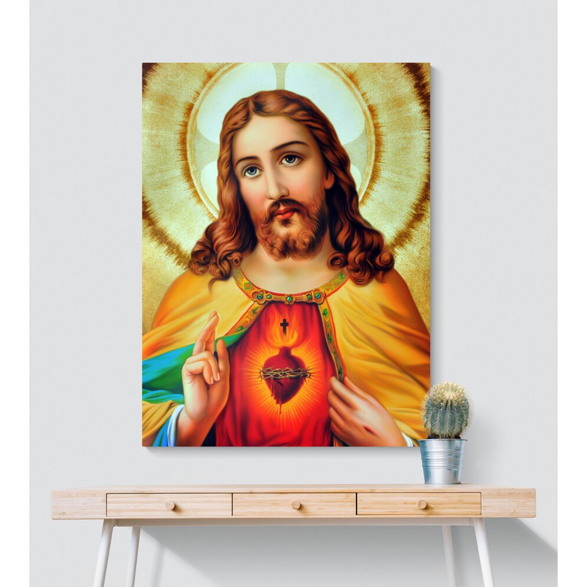 TAYRONA STORE - Cuadro En Lienzo Religioso Sagrado Corazon 002 60x80cm