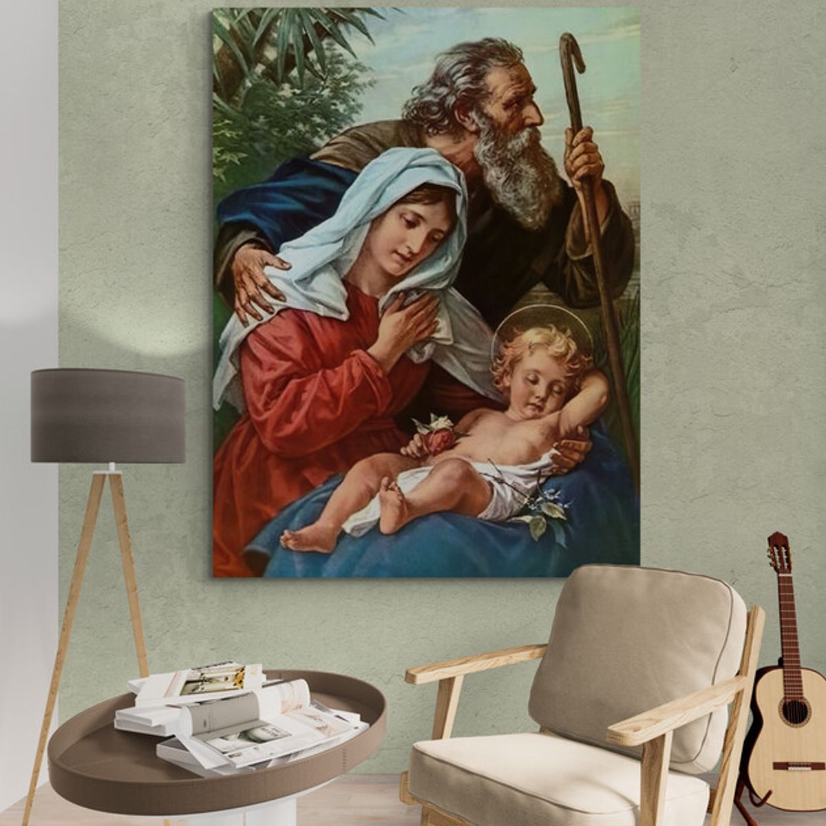 TAYRONA STORE - Cuadro En Lienzo Religioso Sagrada Familia 019 60x80cm