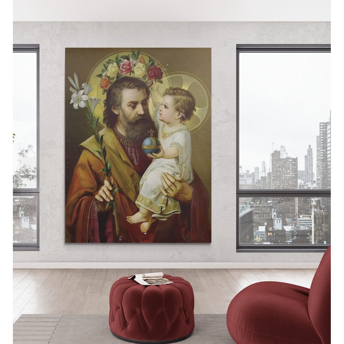 TAYRONA STORE - Cuadro En Lienzo Religioso San Jose 011 100x135cm