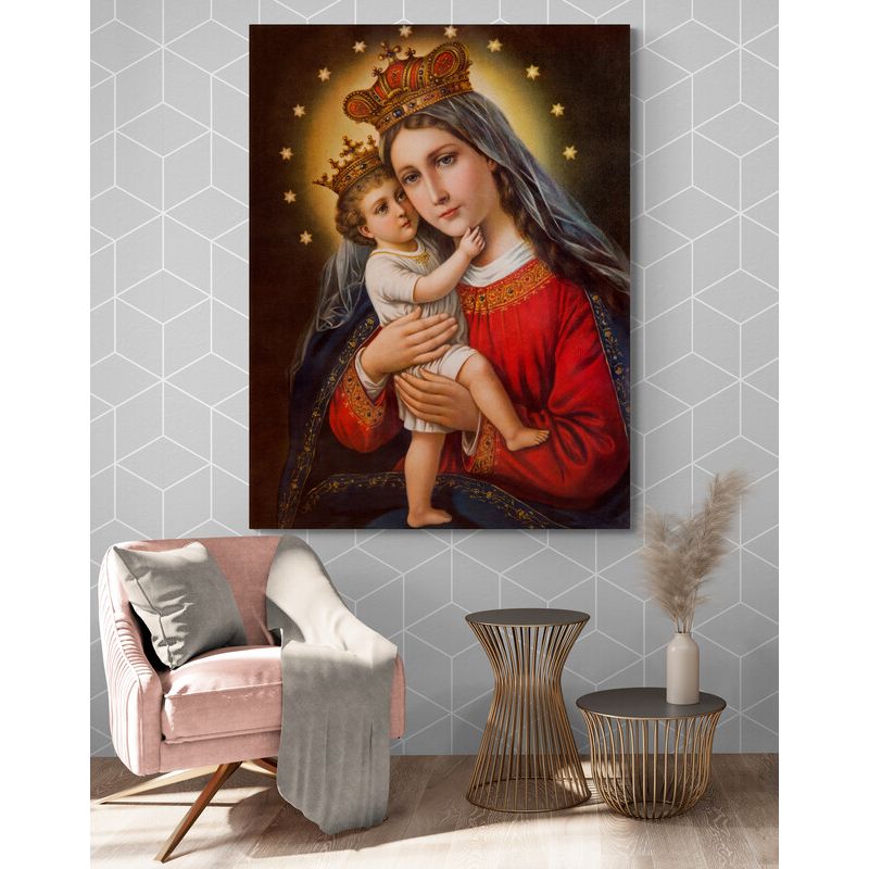 TAYRONA STORE - Cuadro En Lienzo Religioso Virgen Maria 058 60x80cm