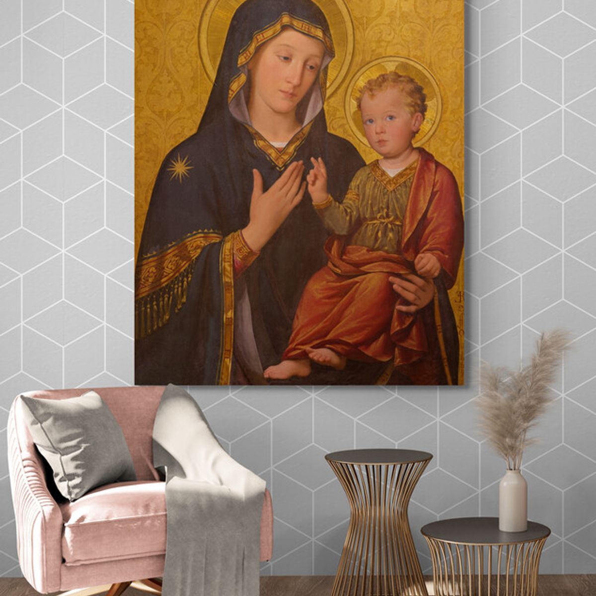 TAYRONA STORE - Cuadro En Lienzo Religioso Virgen Maria 068 100x135cm.