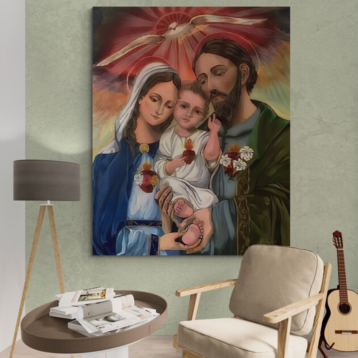 TAYRONA STORE - Cuadro En Lienzo Religioso Sagrada Familia 019 100x125cm