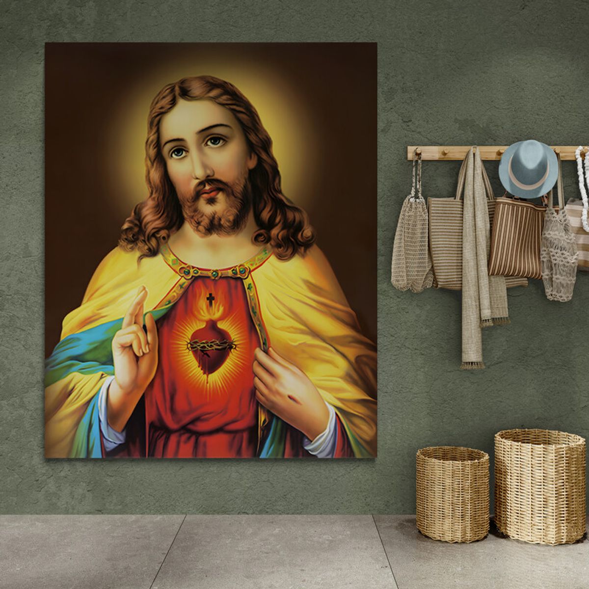 TAYRONA STORE - Cuadro En Lienzo Religioso Sagrado Corazon 012 100x125cm