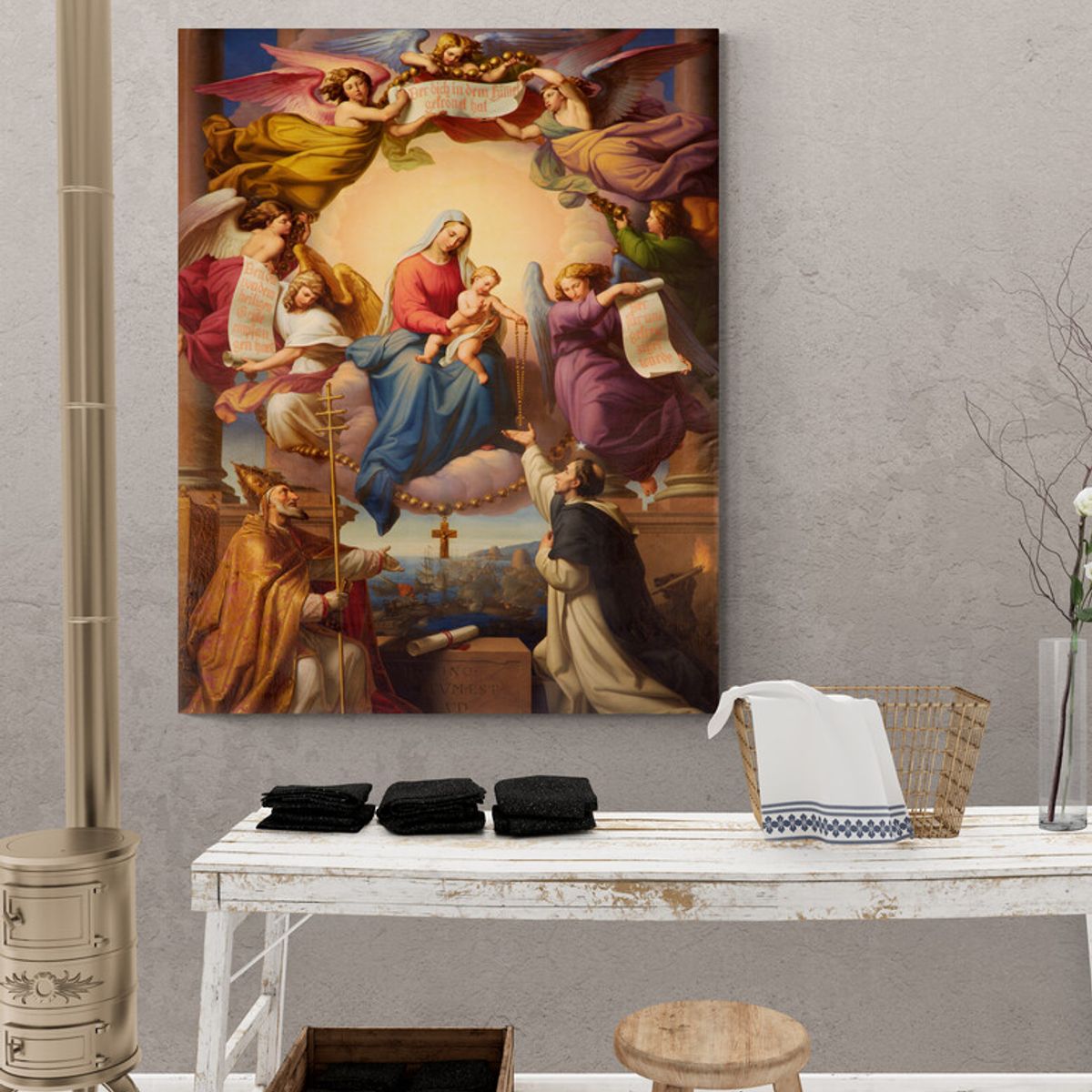TAYRONA STORE - Cuadro En Lienzo Religioso Virgen Maria 055 80x100cm