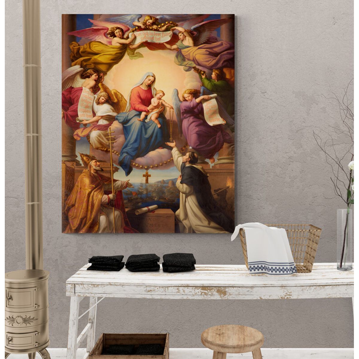 TAYRONA STORE - Cuadro En Lienzo Religioso Virgen Maria 055 80x100cm