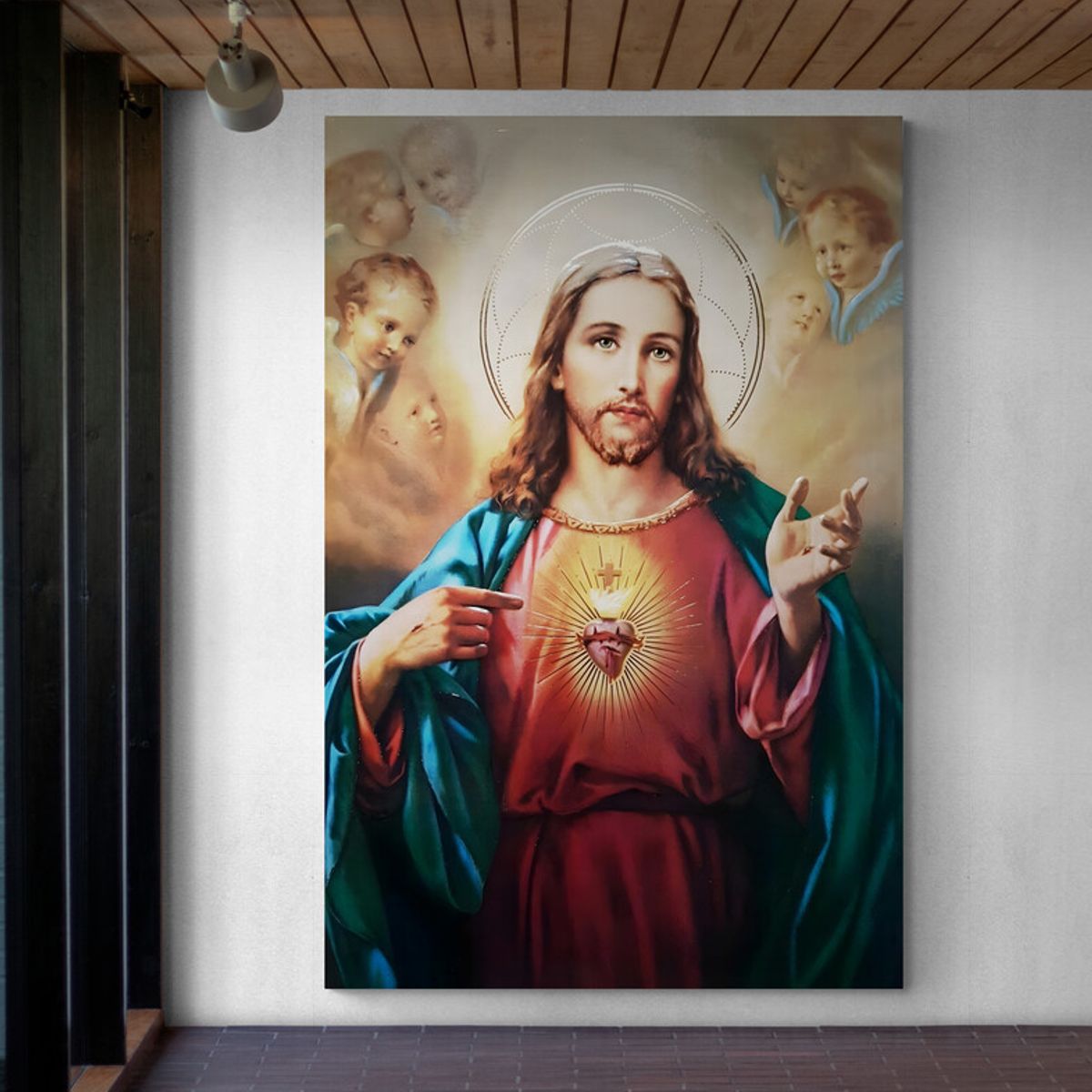 TAYRONA STORE - Cuadro En Lienzo Religioso Sagrado Corazon 007 50x70cm