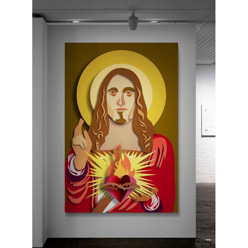 TAYRONA STORE - Cuadro En Lienzo Religioso Sagrado Corazon 025 100x150cm