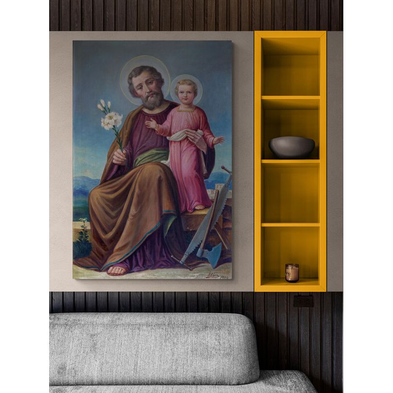 TAYRONA STORE - Cuadro En Lienzo Religioso San Jose 002 35x50cm