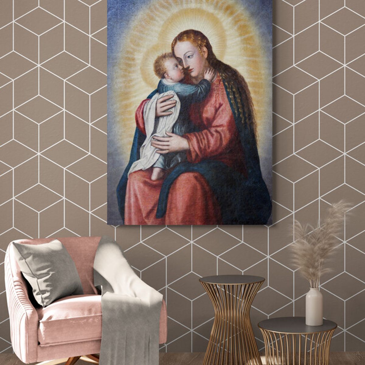 TAYRONA STORE - Cuadro En Lienzo Religioso Virgen Maria 061 80x120cm