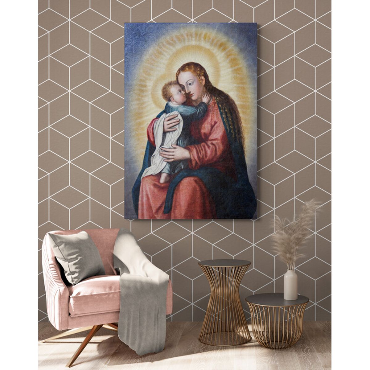 TAYRONA STORE - Cuadro En Lienzo Religioso Virgen Maria 061 80x120cm