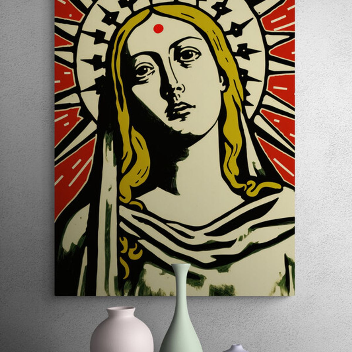 TAYRONA STORE - Cuadro En Lienzo Religioso Virgen Maria 081 70x100cm