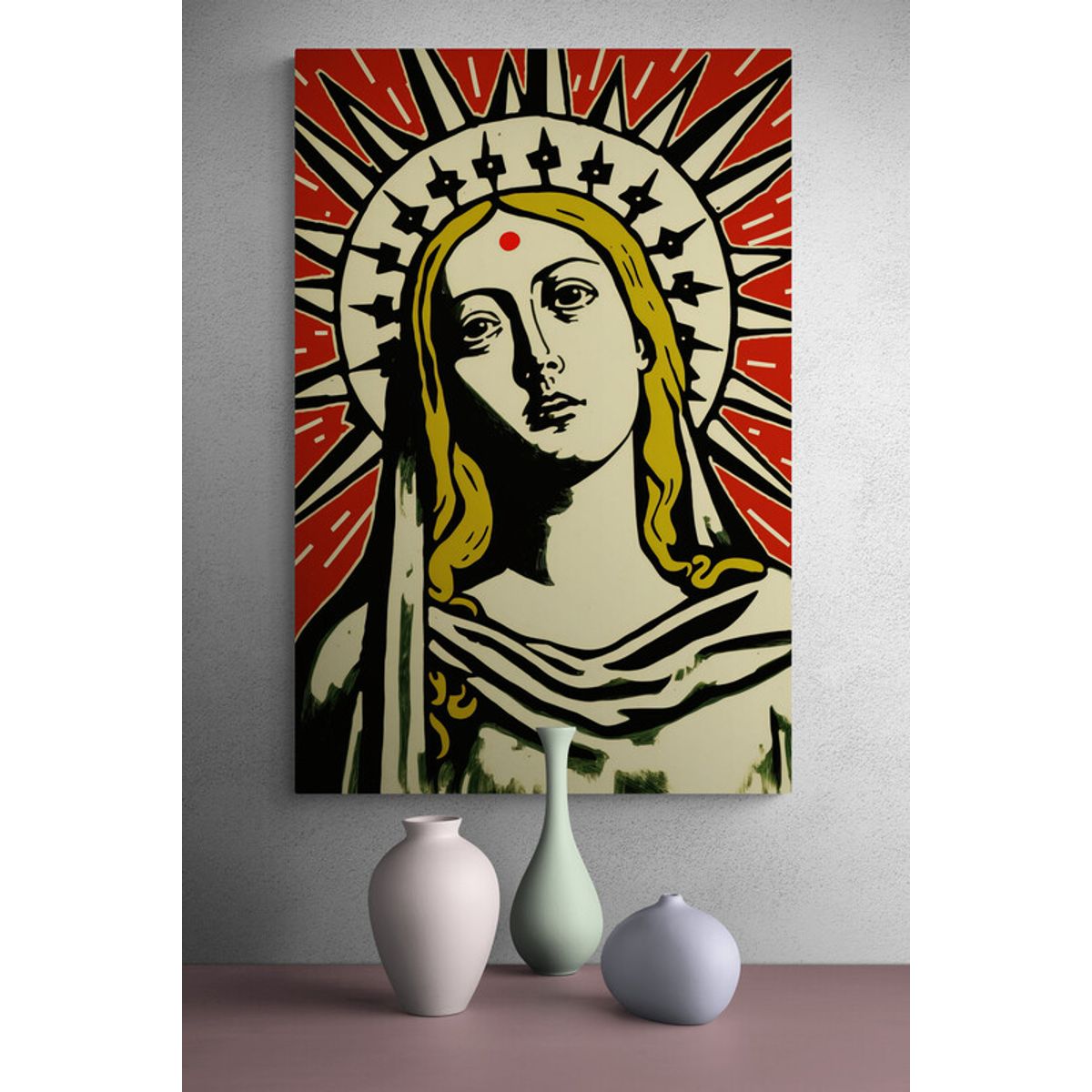 TAYRONA STORE - Cuadro En Lienzo Religioso Virgen Maria 081 100x150cm