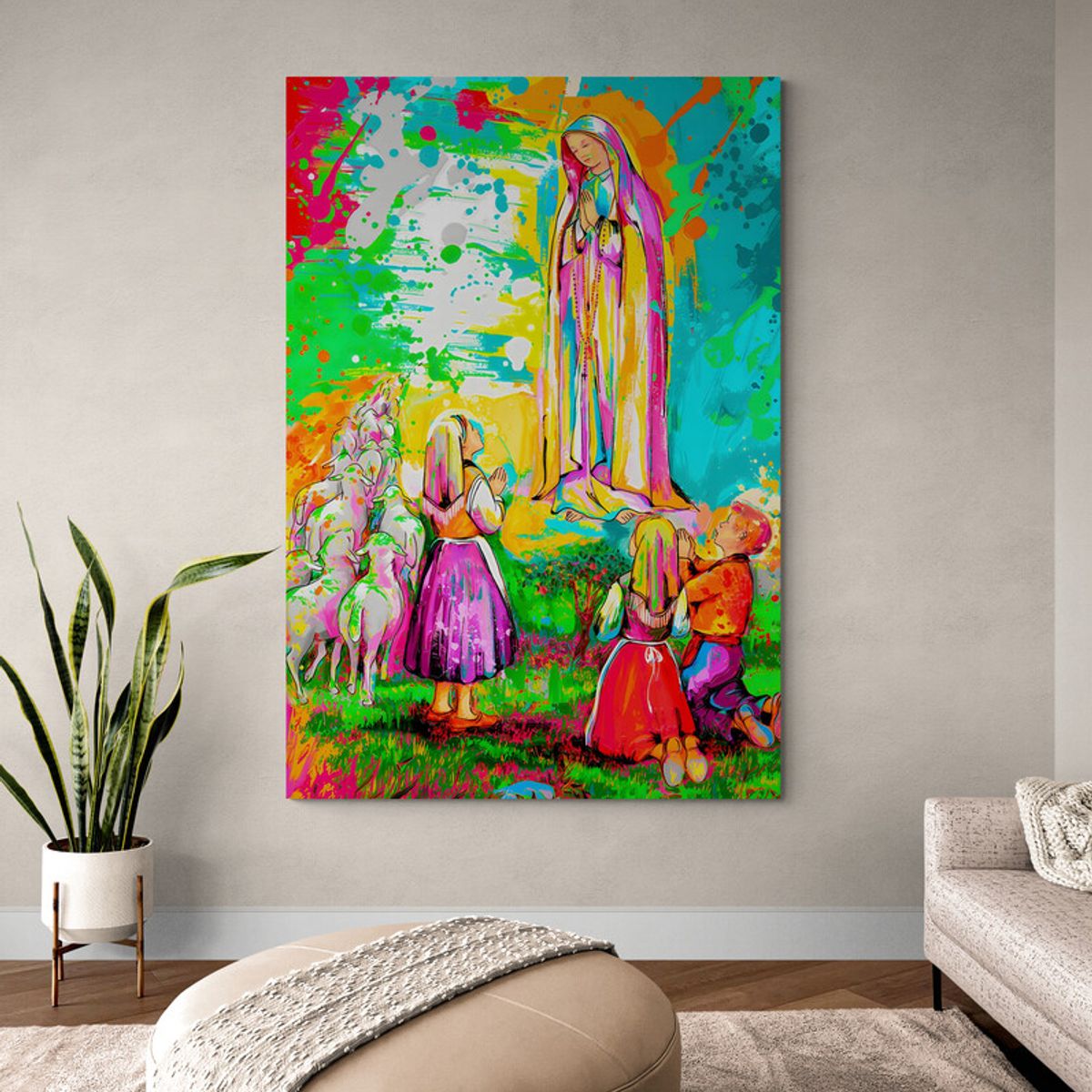 TAYRONA STORE - Cuadro En Lienzo Religioso Virgen Maria 089 70x100cm