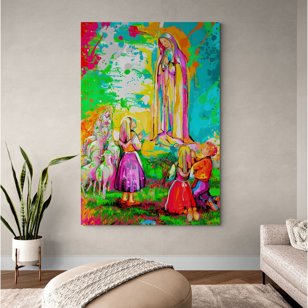 TAYRONA STORE - Cuadro En Lienzo Religioso Virgen Maria 089 70x100cm