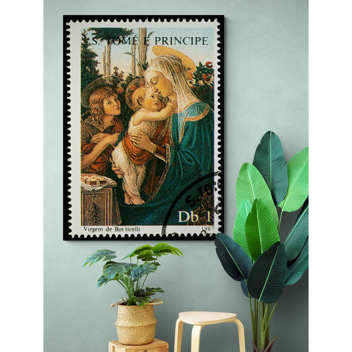 TAYRONA STORE - Cuadro Lienzo Religioso VirgMaria Estampilla 036 35x50cm