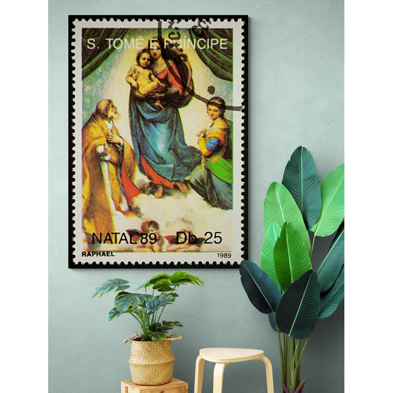 TAYRONA STORE - Cuadro Lienzo Religioso VirgMaria Estampilla 044 70x100cm