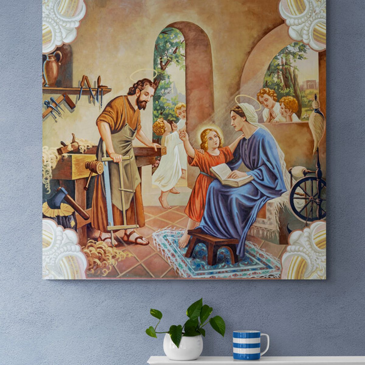 TAYRONA STORE - Cuadro En Lienzo Religioso Sagrada Familia 015 120x120cm