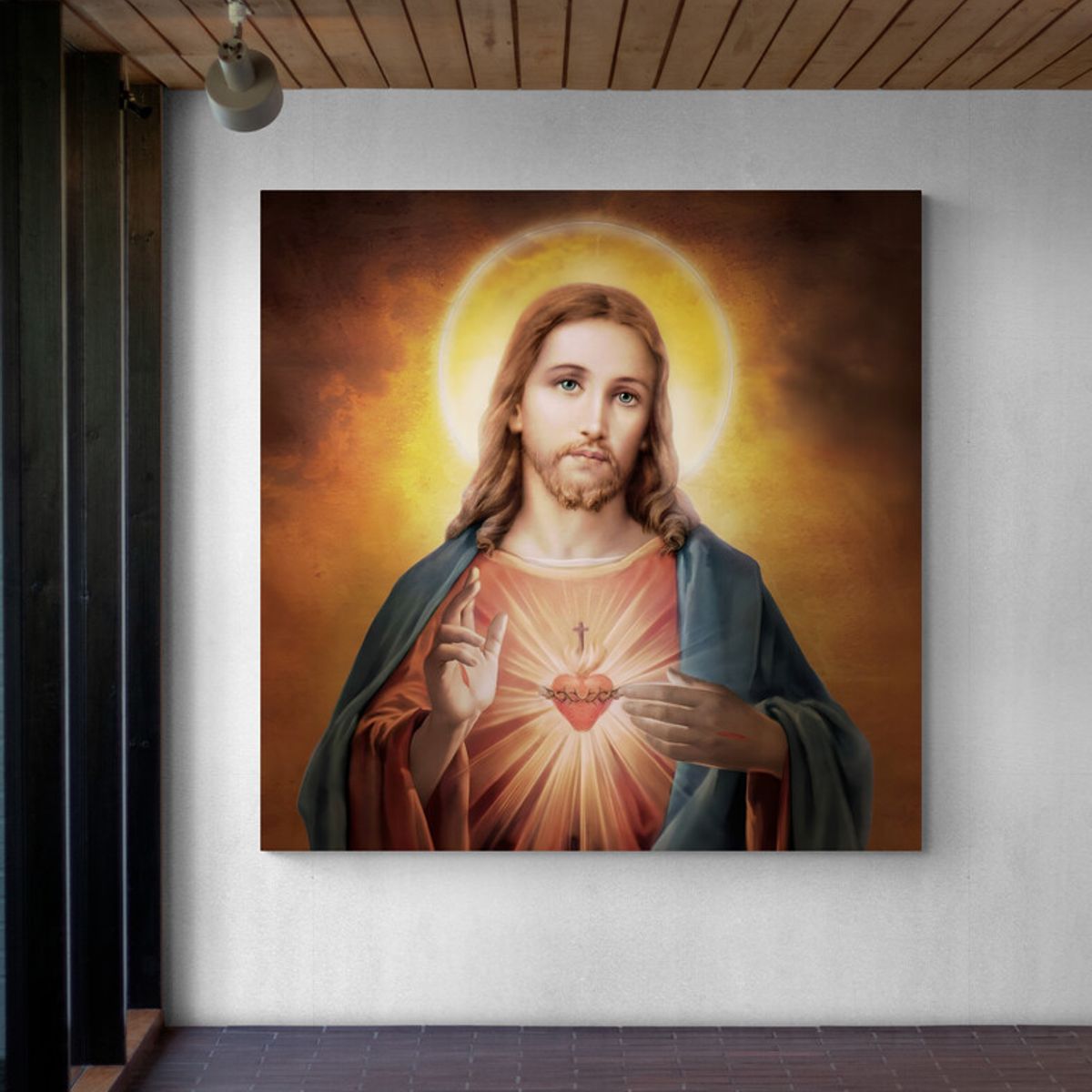 TAYRONA STORE - Cuadro En Lienzo Religioso Sagrado Corazon 008 100x100cm