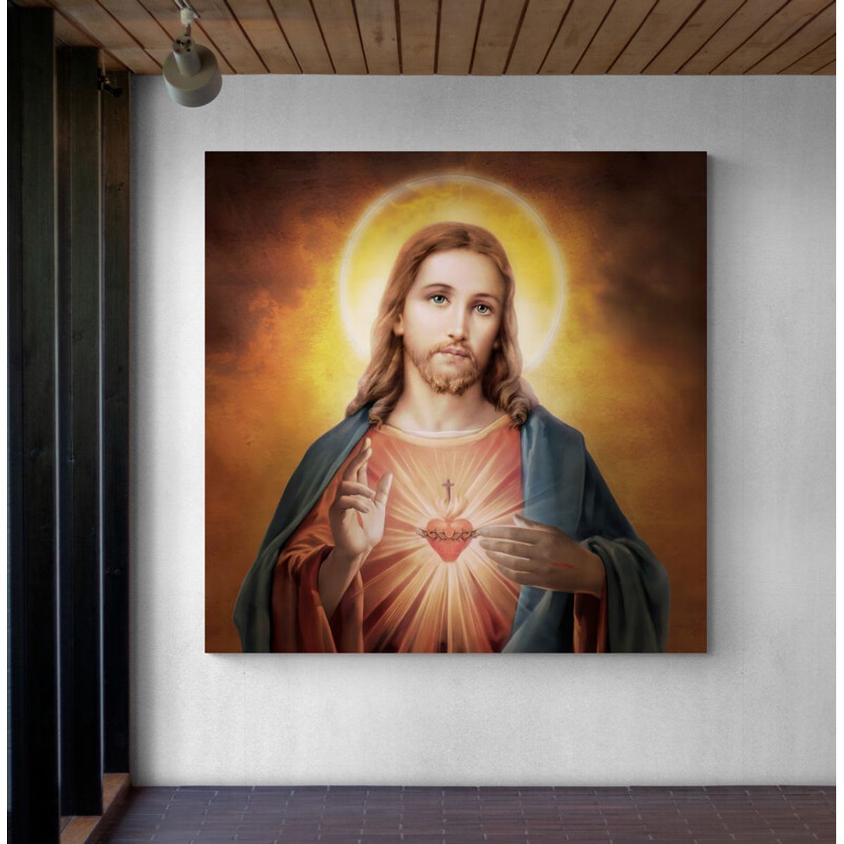 TAYRONA STORE - Cuadro En Lienzo Religioso Sagrado Corazon 008 100x100cm
