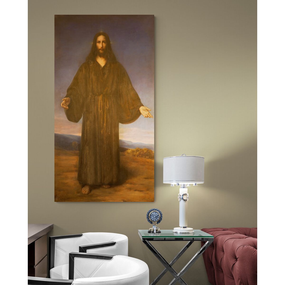 TAYRONA STORE - Cuadro Lienzo Religion Jesus Divina Misericordia 015 40x75cm