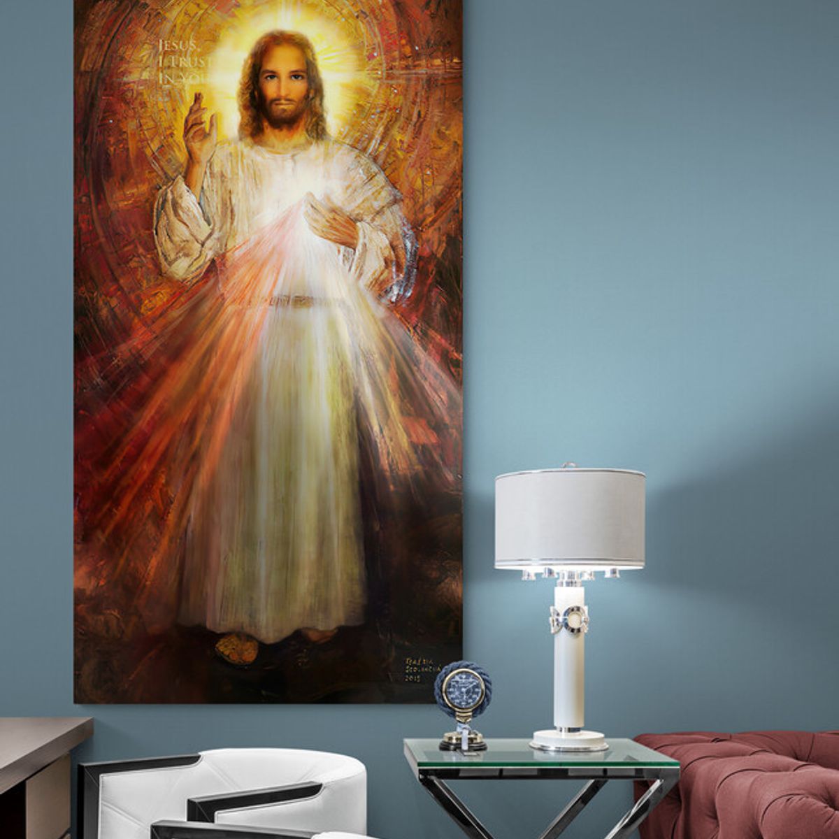 TAYRONA STORE - Cuadro Lienzo Religion Divina Misericordia 013 50x100cm