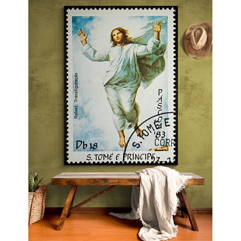 TAYRONA STORE - Cuadro En Lienzo Religioso Jesus Estampilla 042 80x120cm