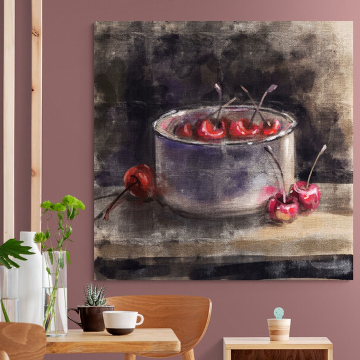 TAYRONA STORE - Cuadro En Lienzo Para Comedor Bodegon Frutas 111 100x100cm