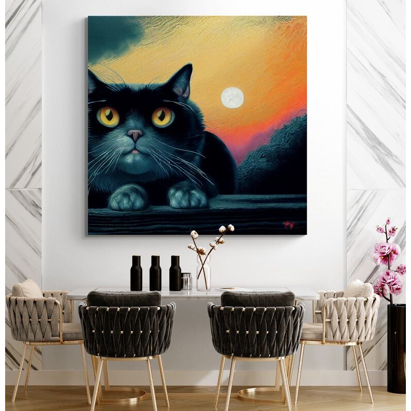 TAYRONA STORE - Cuadro En Lienzo Para Comedor Gatos 268 120x120cm