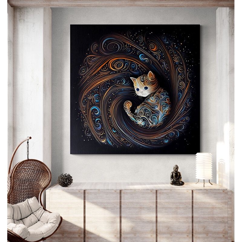 TAYRONA STORE - Cuadro En Lienzo Para Comedor Gatos 355 50x50cm