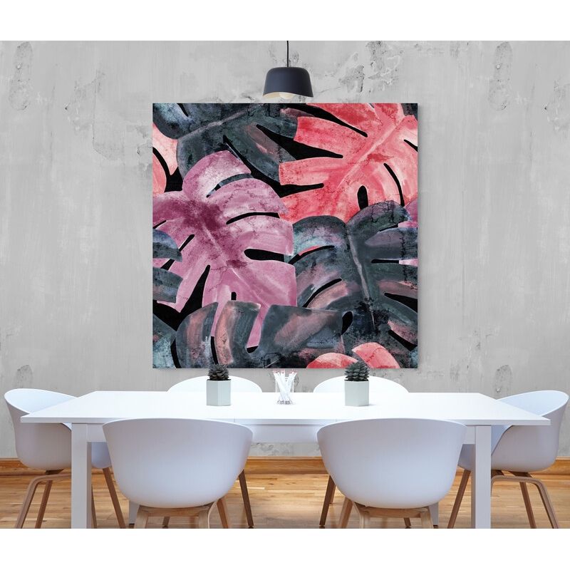 TAYRONA STORE - Cuadro En Lienzo Para Comedor Hojas Verdes 225 90x90cm